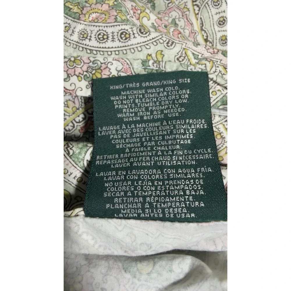 Ralph Lauren Paisley Sheet Set King Sage Floral Shabby Chic 100% Cotton Bahrain